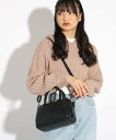 【SALE／50%OFF】PINK-latte フェイクレザーショルダーバッグ ピンク ラテ バッグ ショルダーバッグ ブラック ブルー