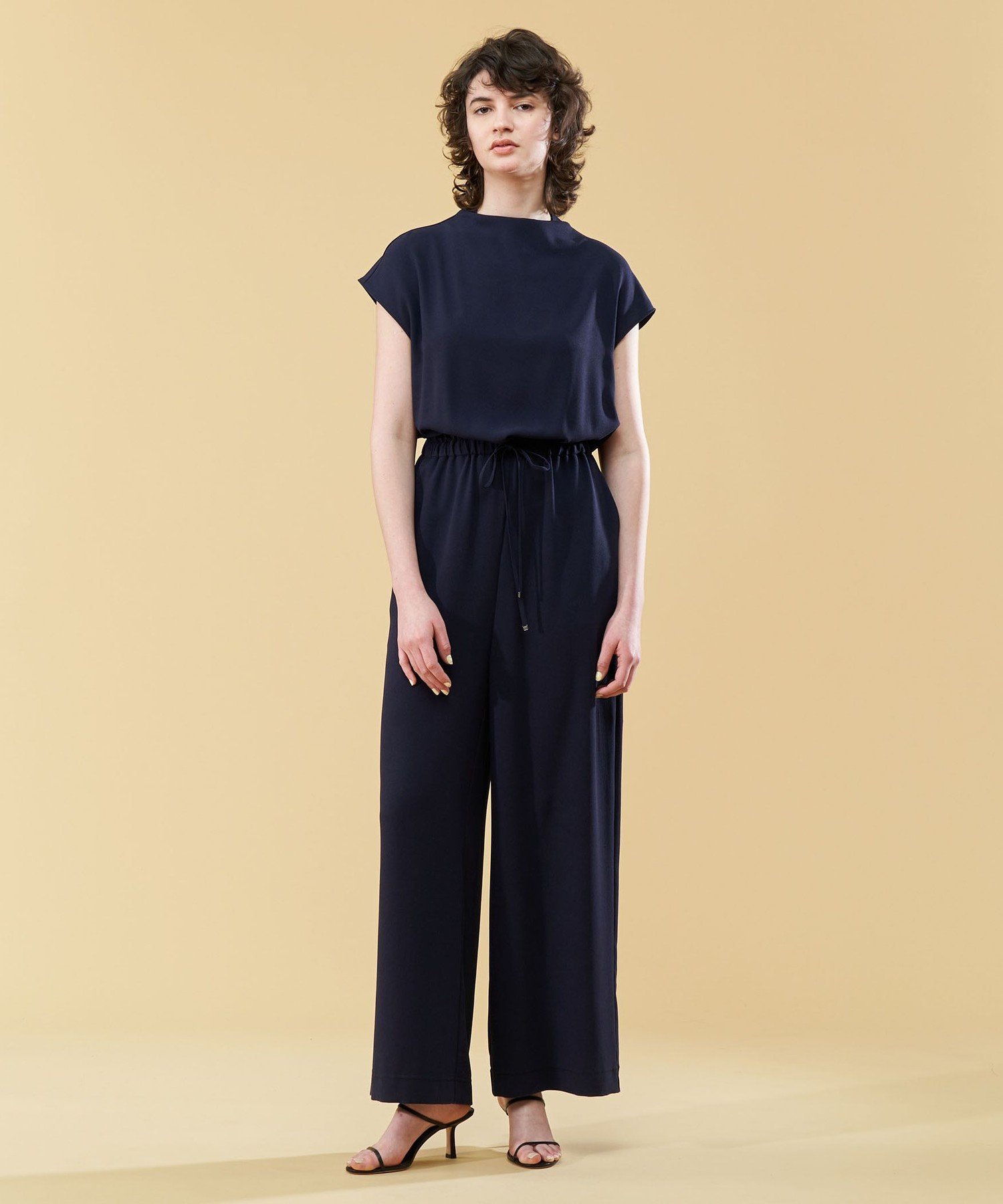 DES PRES ジャージーライクジョーゼット オールインワン トゥモローランド オールインワン・オーバーオール オールインワン・つなぎ グレー ネイビー【送料無料】