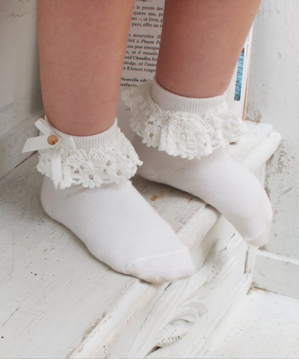 Rora ソア レース ソックス ローラ 靴下・レッグウェア 靴下 ホワイト