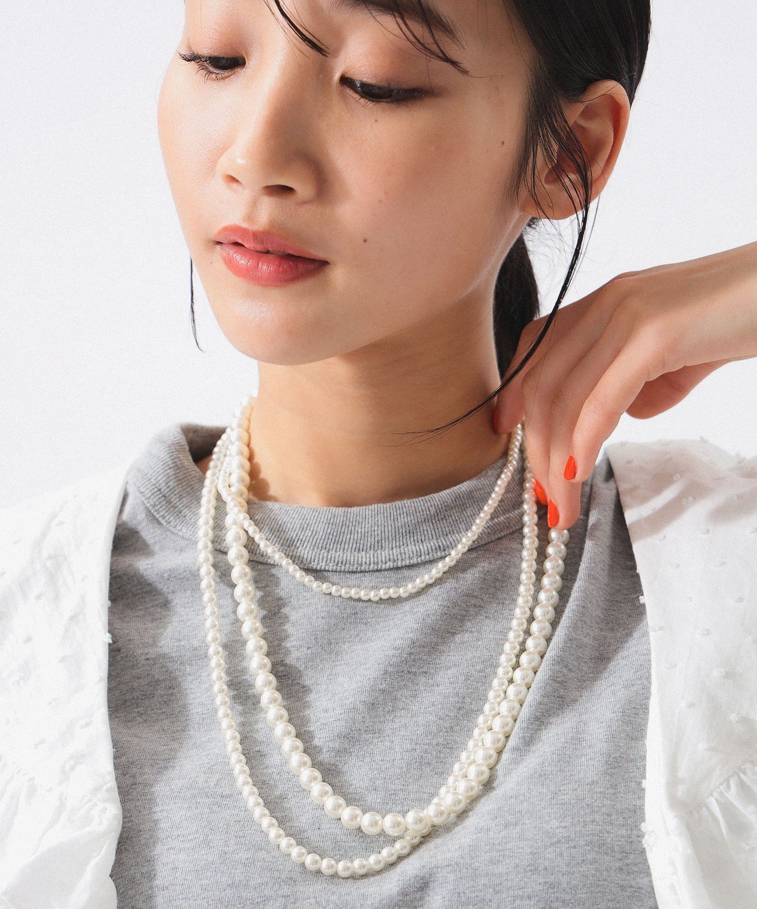 BEAMS BOY ランダム パール ネックレス ビームス ウイメン アクセサリー・腕時計 その他のアクセサリー・腕時計 ホワイト