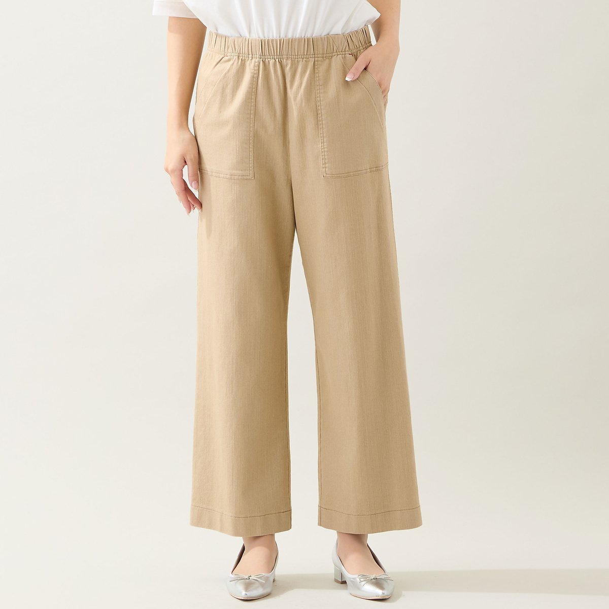 missel 【洗える・快適ストレッチ・L~4Lサイズ】コットンブレンドデニムパンツ ミゼール パンツ チノパンツ ベージュ ブラック