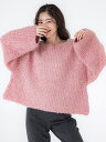 【SALE/28%OFF】coca ブークレヤーンボートネックニット コカ トップス ニット グレー ピンク
