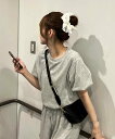 【SALE/25%OFF】GeeRA 【nelliy.】パフスリーブスウェットT ジーラ トップス スウェット・トレーナー ピンク グレー