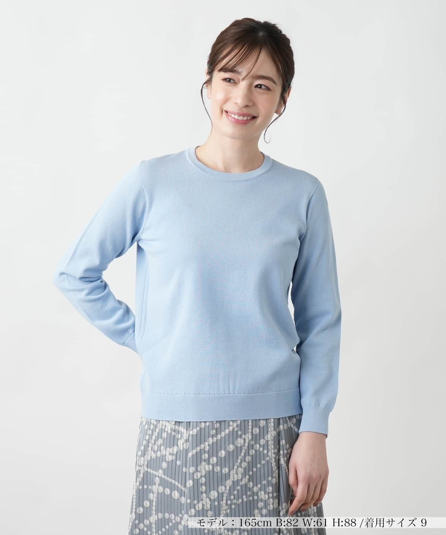 【SALE／18%OFF】Leilian クルーネックニット レリアン トップス ニット ピンク【送料無料】