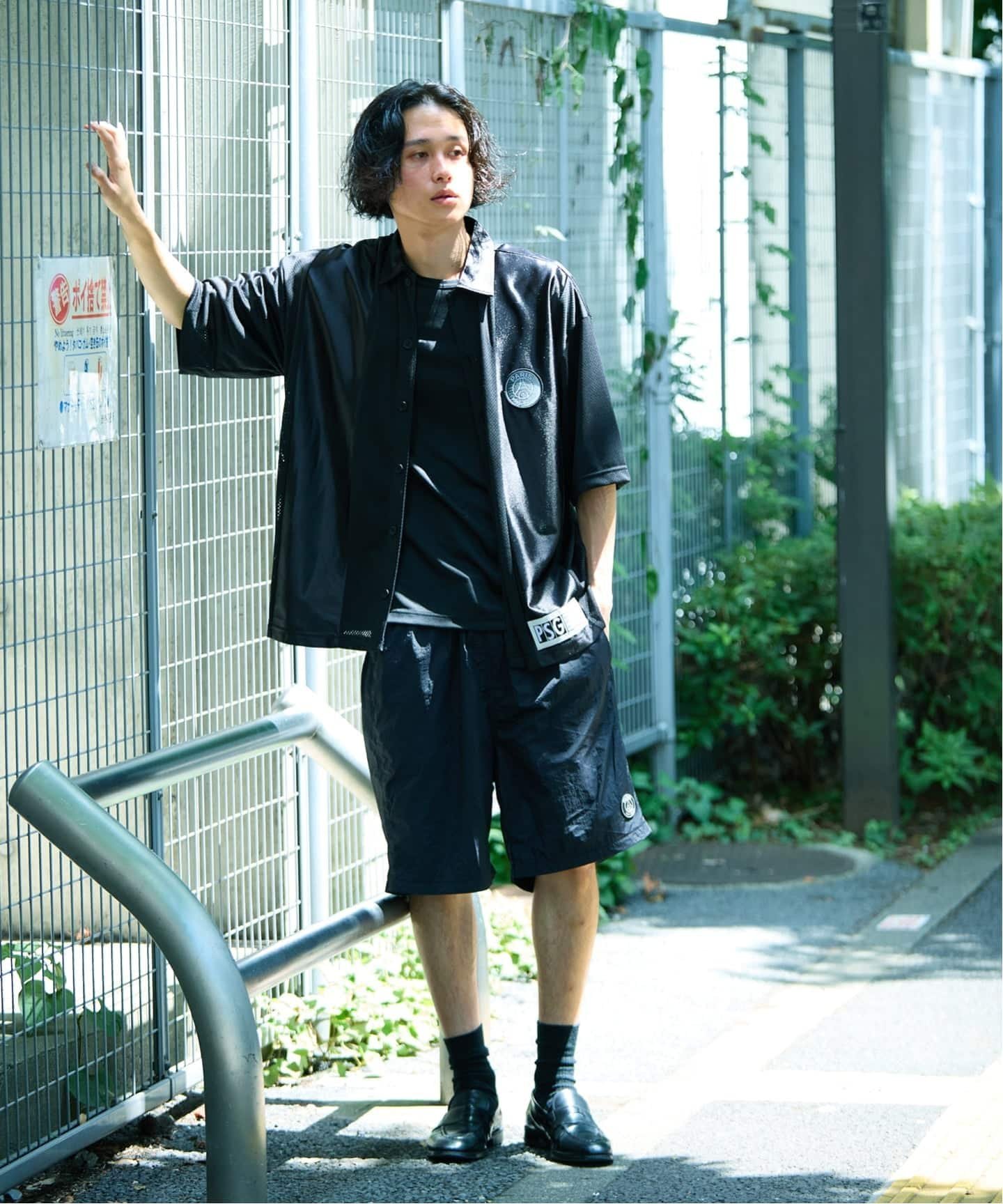Paris Saint-Germain 【Paris Saint-Germain 】JP Mesh Short Sleeve Shirt エディフィス トップス シャツ・ブラウス ネイビー ブラック