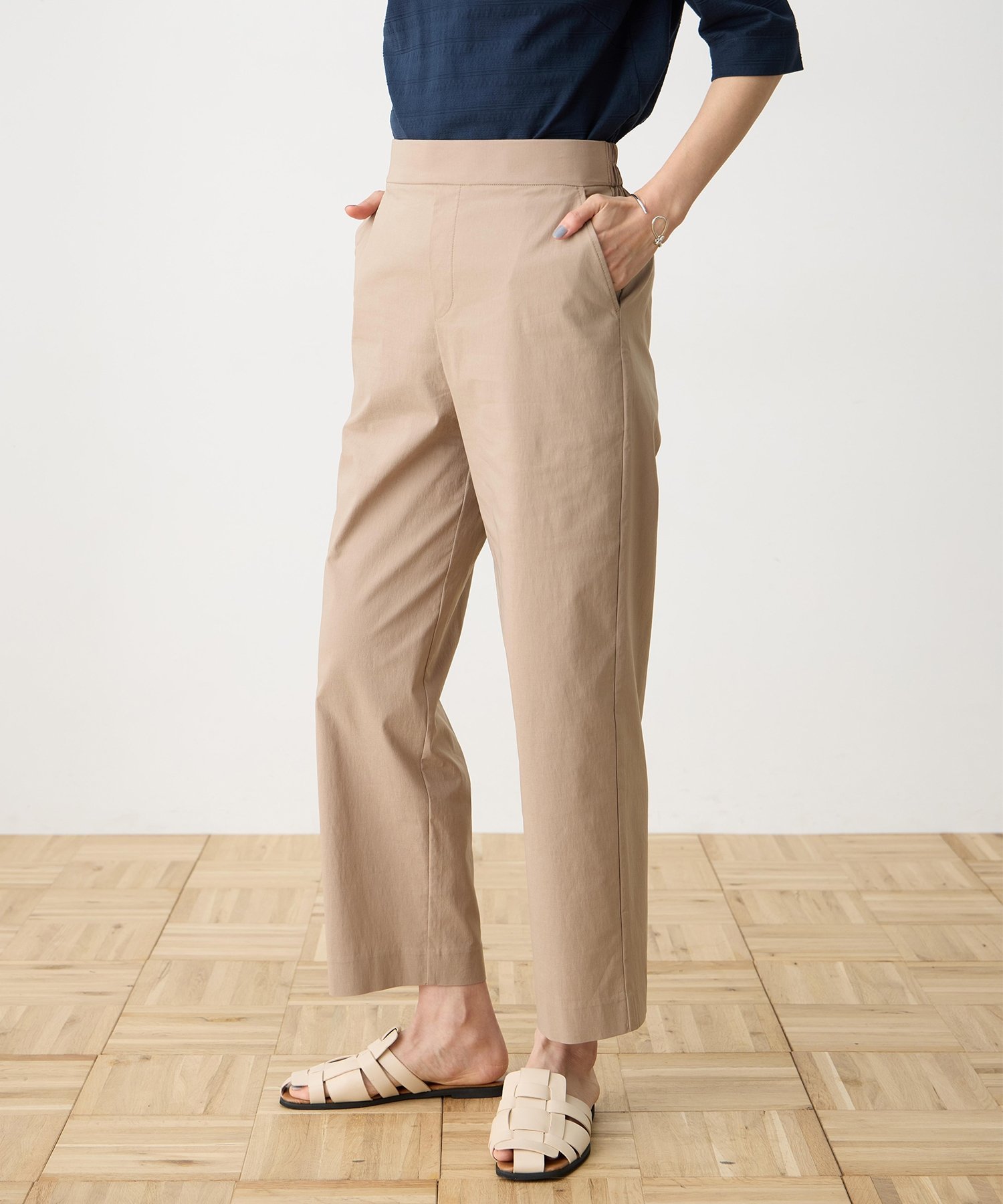 DECOY ストレッチストレートパンツ【接触冷感】【ウォッシャブル】 デコイシンス1981 パンツ その他のパンツ ネイビー ブラウン グレー【送料無料】