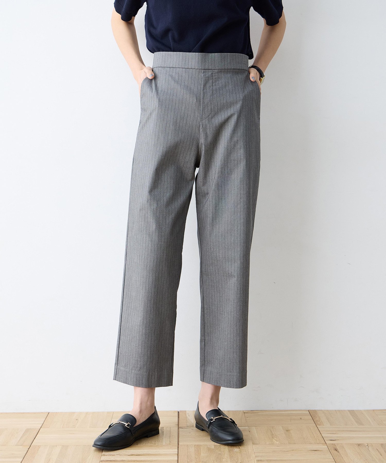 DECOY ストレッチストレートパンツ【接触冷感】【ウォッシャブル】 デコイシンス1981 パンツ その他のパンツ ネイビー ブラウン グレー【送料無料】
