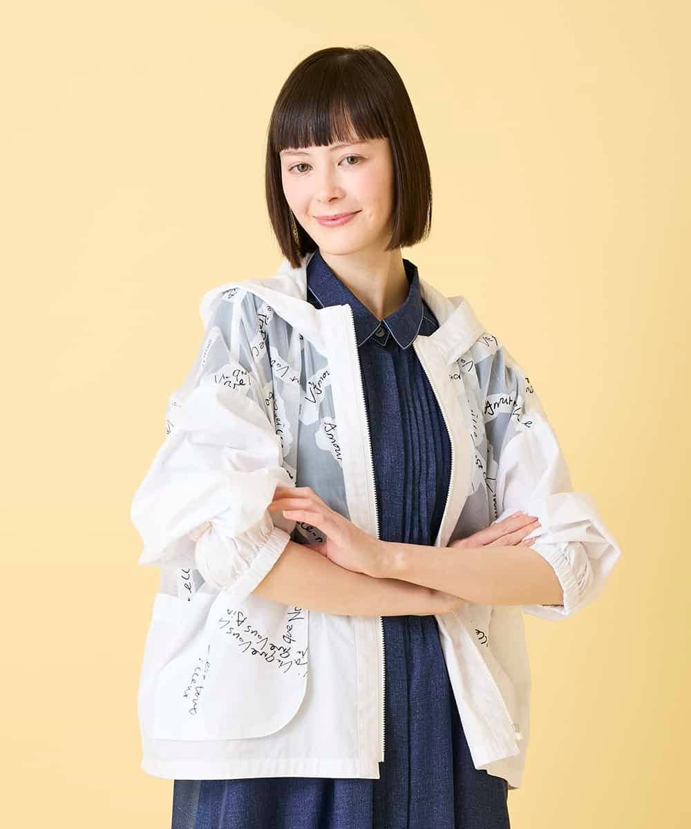 HIROKO BIS オパールロゴジョイントデザインブルゾン /洗える ヒロコ ビス ジャケット・アウター その他のジャケット・アウター ホワイト ブラック