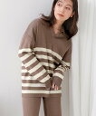 【SALE/20%OFF】Bou Jeloud ボーダー襟付きセットアップ バブ / ブージュルード トップス その他のトップス グレー ブラック【送料無料】