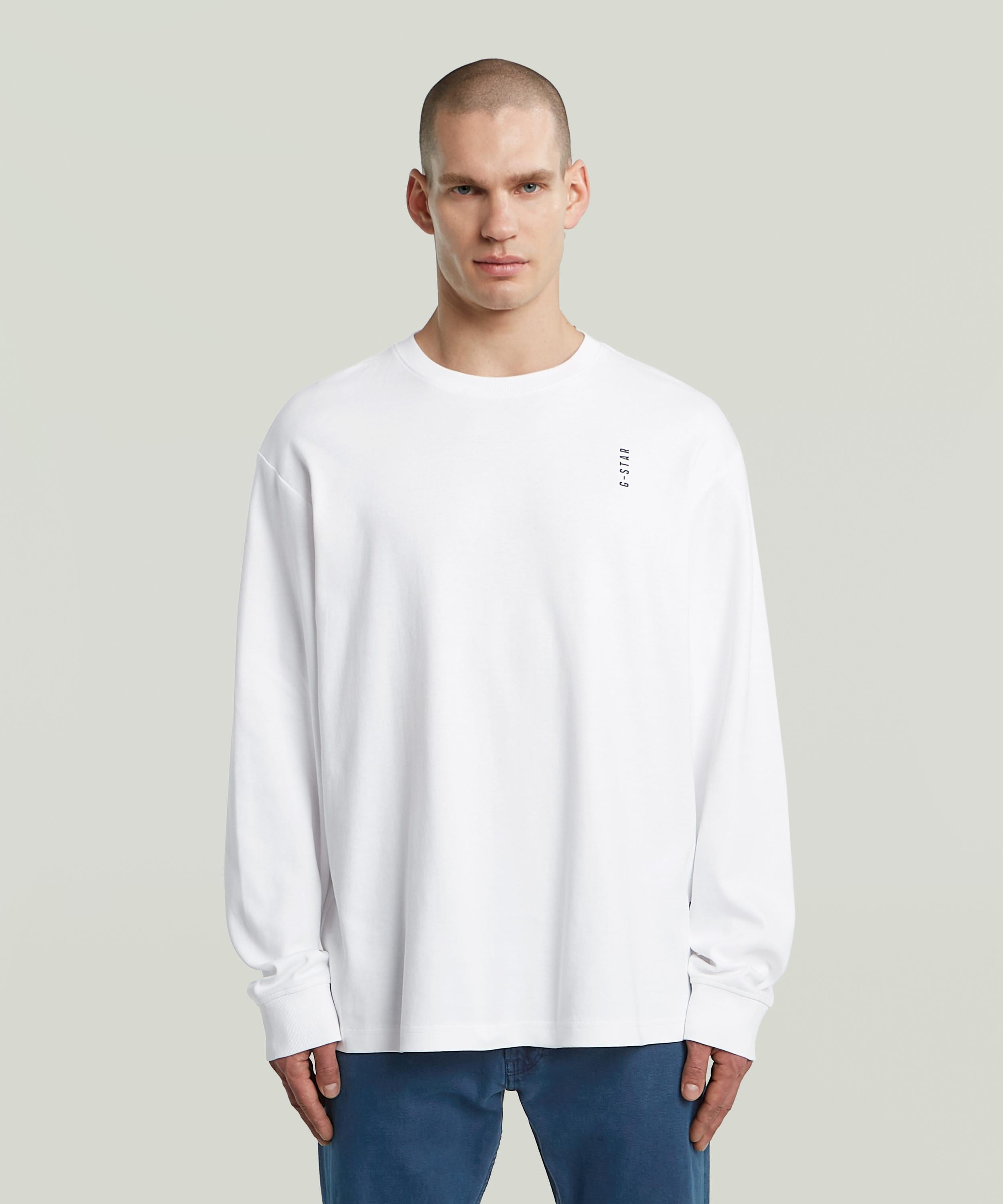 【公式ショップ】BACK EMBRO TEXT LOOSE T-SHIRT/バック刺繍テキストロゴオーバーサイズTシャツ ジースターロゥ トップス カットソー・Tシャツ ホワイト