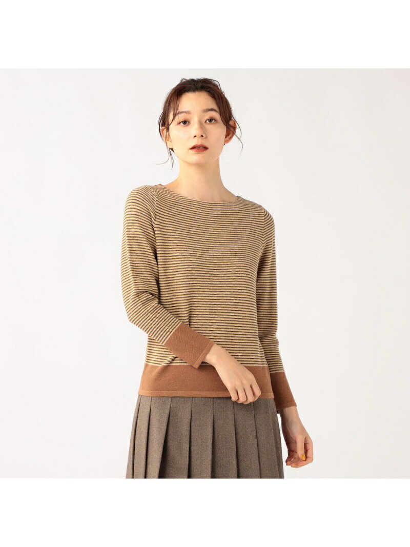 【SALE／51%OFF】SCAPA ミラージュジャガードニット スキャパ トップス ニット ピンク ブラウン【送料..