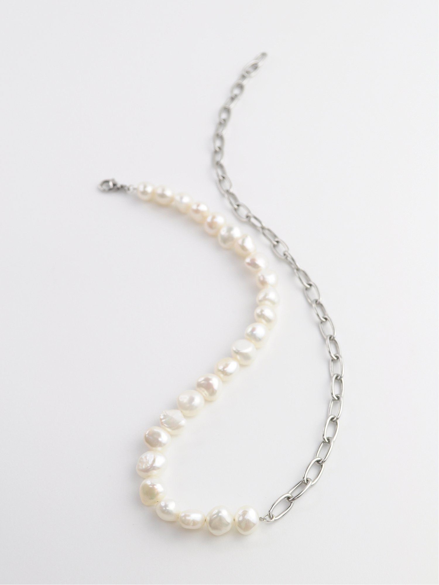 anq. 【anq.】バロックパールネックレス サージカルステンレス クークロワッサン アクセサリー・腕時計 ネックレス ホワイト【送料無料】