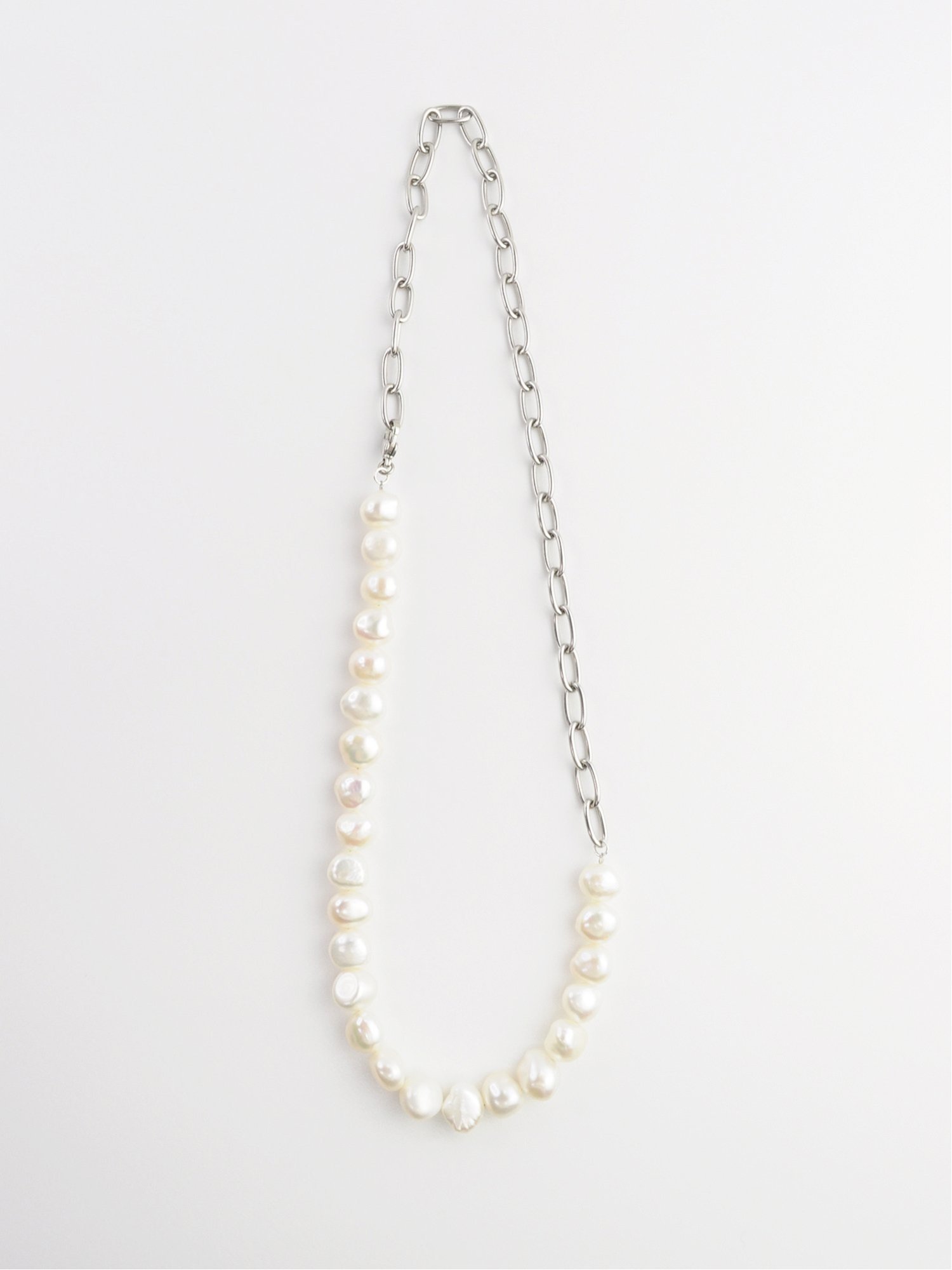 anq. 【anq.】バロックパールネックレス サージカルステンレス クークロワッサン アクセサリー・腕時計 ネックレス ホワイト【送料無料】