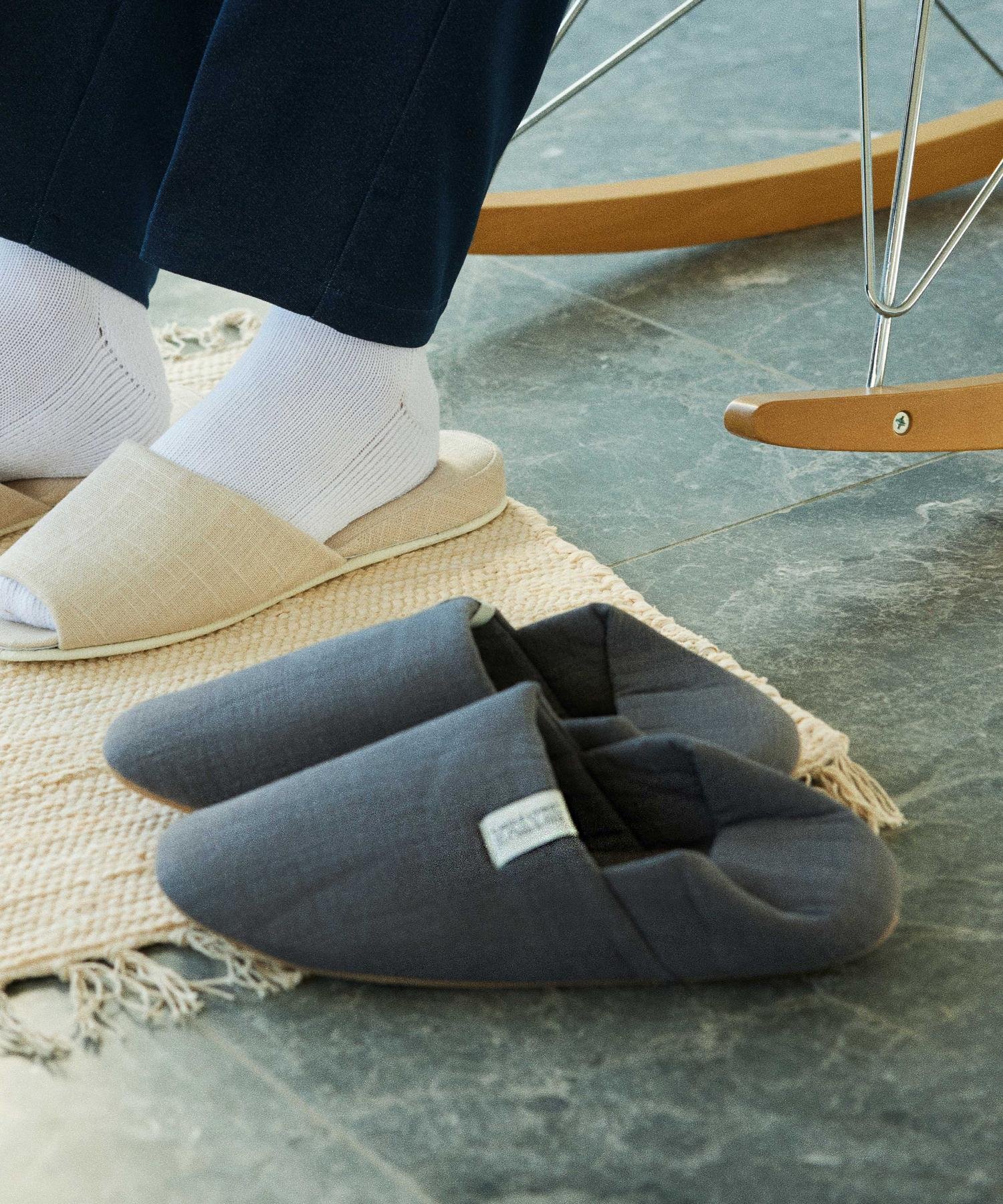 LAKOLE リネン混バブーシュ ラコレ インテリア・生活雑貨 その他のインテリア・生活雑貨 グレー レッド ホワイト ブルーのサムネイル