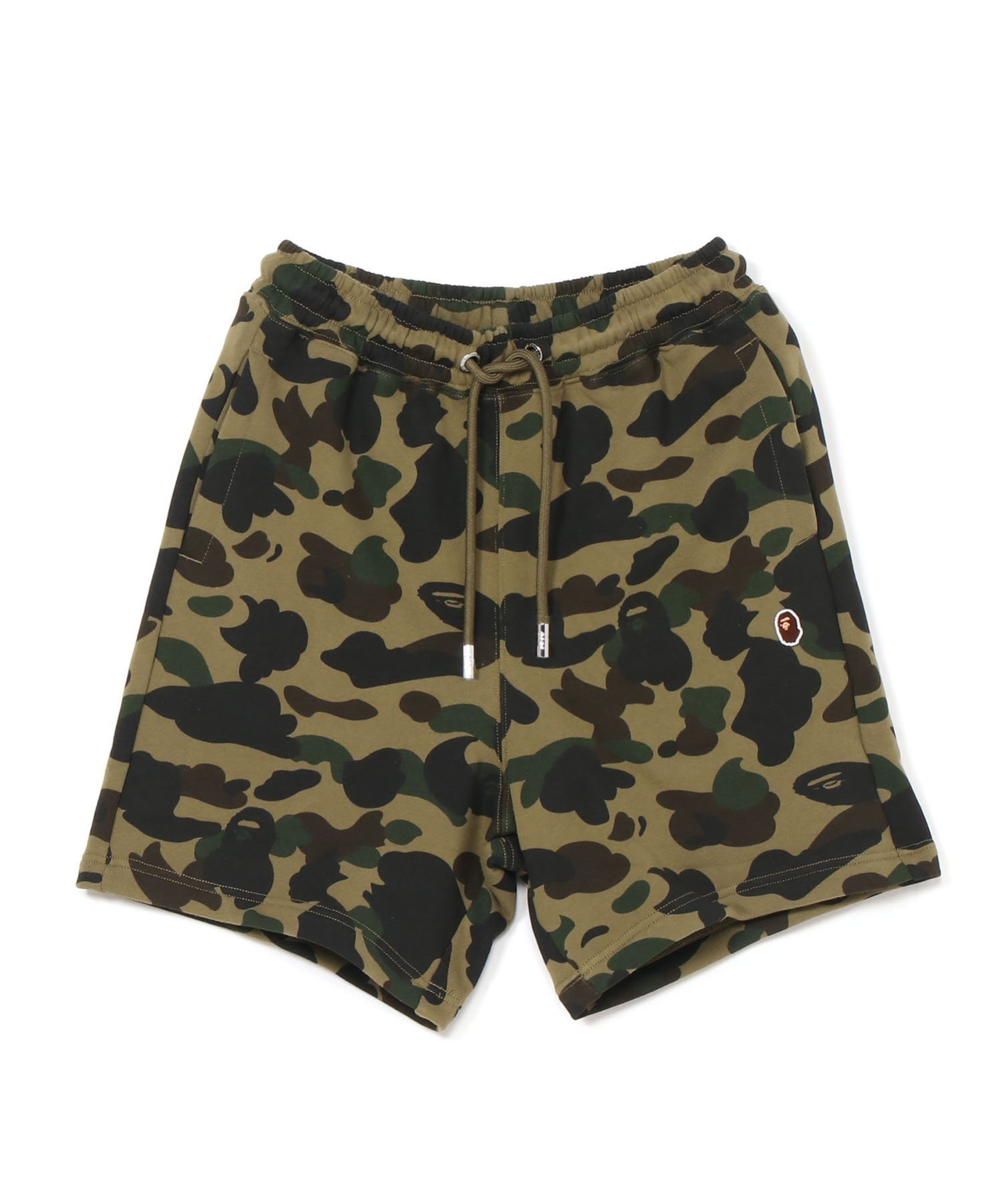 ア・ベイシング・エイプ A BATHING APE 1ST CAMO APE HEAD ONE POINT SWEAT SHORTS ア ベイシング エイプ パンツ ジャージ・スウェットパンツ グリーン イエロー【送料無料】