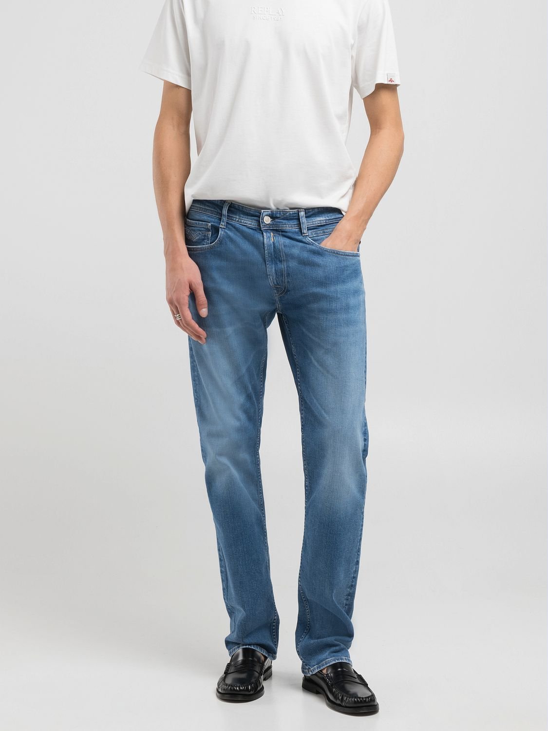 【SALE／40%OFF】REPLAY コンフォートROCCO オーガニックコットンストレッチデニム リプレイ パンツ ジーンズ・デニムパンツ ブルー【送料無料】