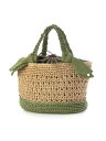 【SALE/50%OFF】cache cache カシュカシュ cachecache / 下がりリボン切替編みトート アンビリオン バッグ トートバッグ ブラック ブルー