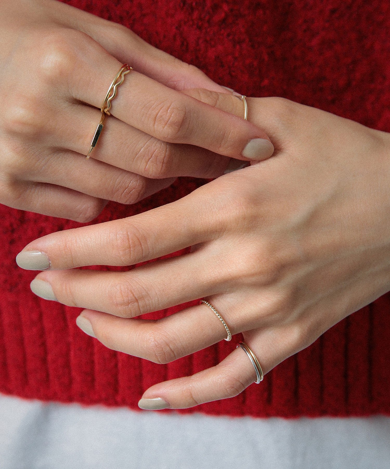 XOZ K10 mill skin ring ミル スキンリング クロスオズ アクセサリー・腕時計 リング・指輪 ゴールド