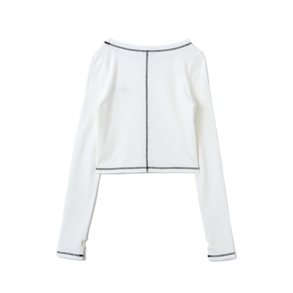 atmos pink atmos pink Rib Long Sleeve T-shirt WHITE アトモス トップス カットソー・Tシャツ ホワイト