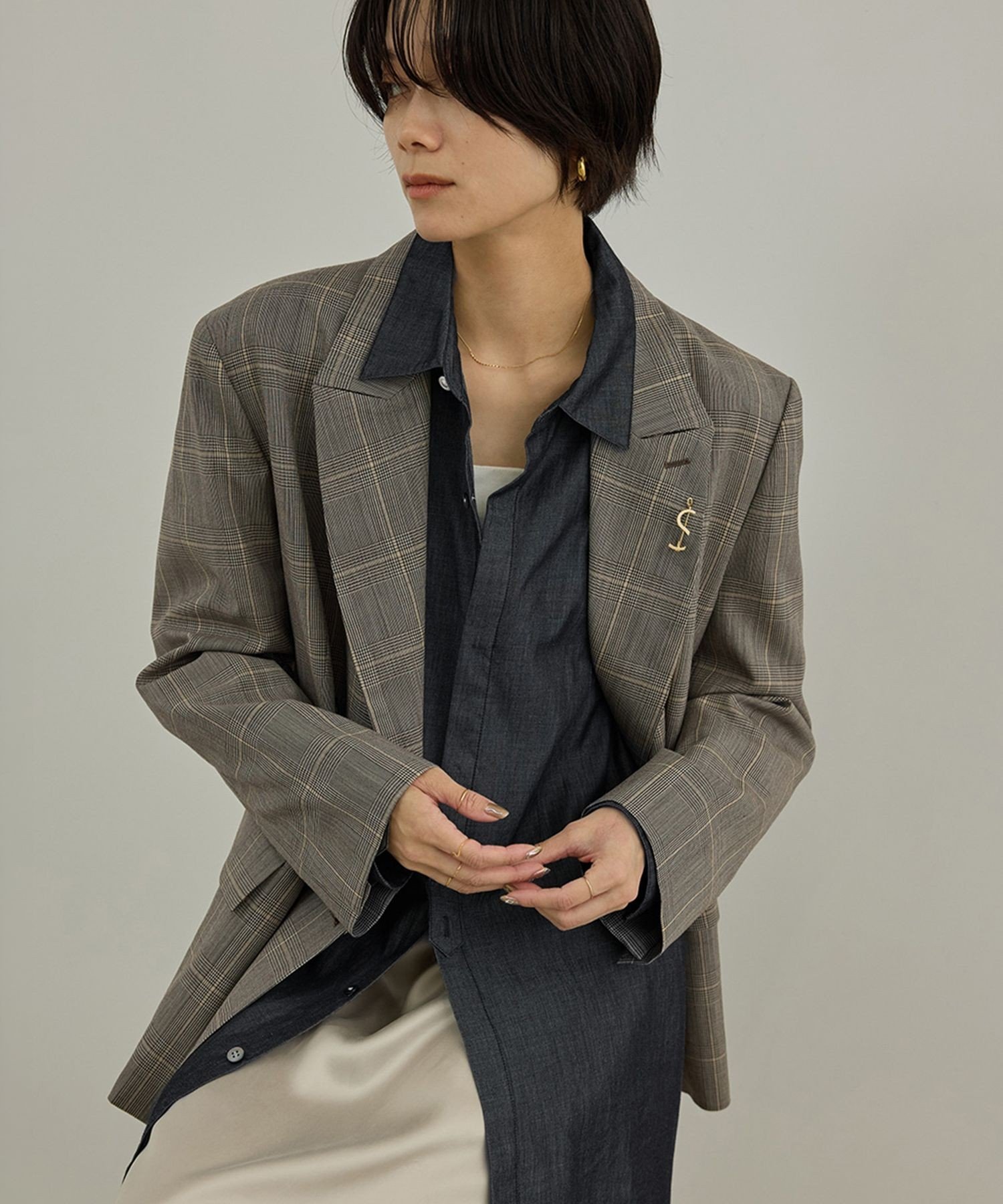 SALON adam et rope' 3ozデニムドレスシャツ サロン アダム エ ロペ トップス シャツ・ブラウス ブラック ブルー