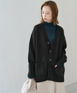 【SALE／10%OFF】ROPE' PICNIC 【WEB限定カラー:レッド】バンドンニットミドル丈カーディガン ロペピクニック トップス カーディガン ブラック ホワイト ブルー レッド オレンジ【送料無料】