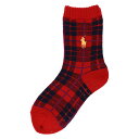 POLO RALPH LAUREN POLO RALPH LAUREN TARTAN CHECK ROOM SOCKS 足底滑り止め付き ナイガイ 靴下・レッグウェア 靴下 レッド ネイビー【送料無料】