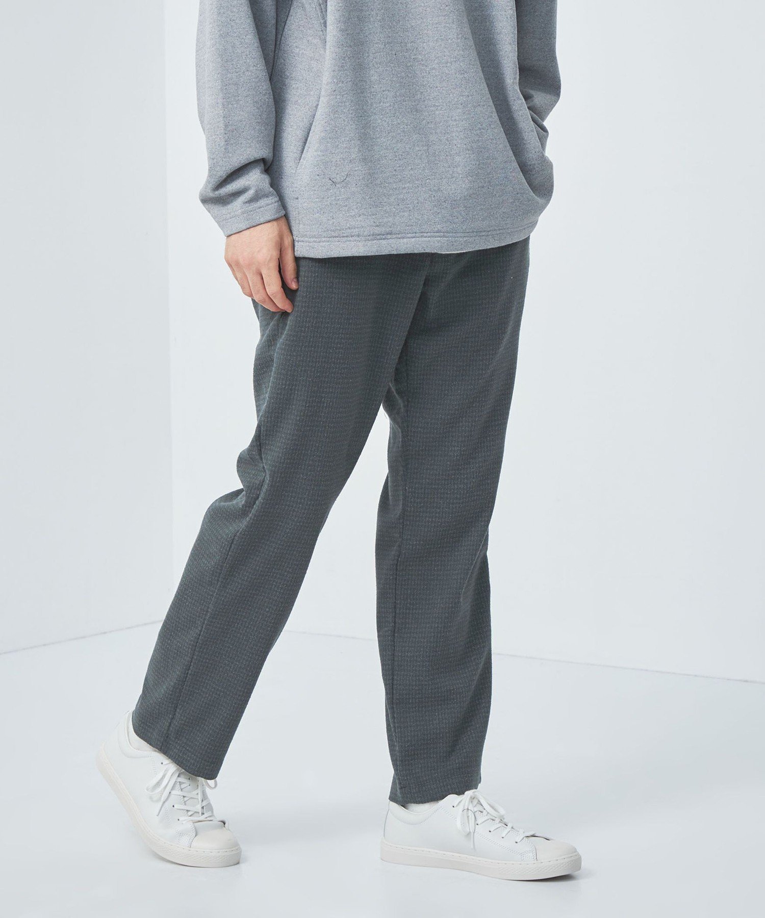 【SALE/50%OFF】UNITED ARROWS green label relaxing ブークレ ミニチェック ユーティリティパンツ イージーパンツ -ストレッチ- ユナイテッドアローズ アウトレット パンツ その他のパンツ ブラウン グレー ブラック【送料無料】
