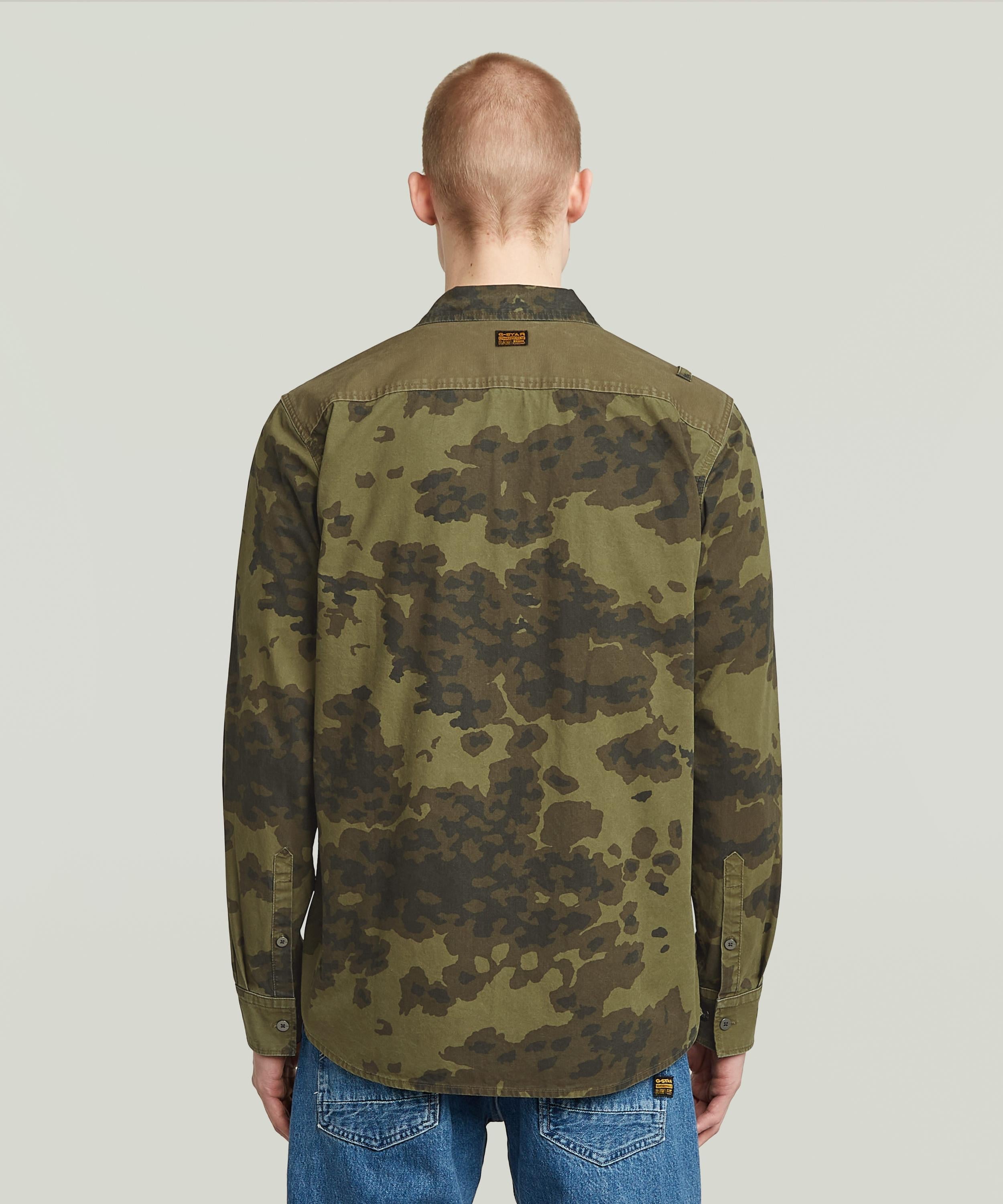 【公式ショップ】CARGO POCKET SERVICE REGULAR SHIRT/ウォッシュド加工ミリタリーディテールカーゴポケットレギュラーシャツ/カモ柄 ジースターロゥ トップス シャツ・ブラウス