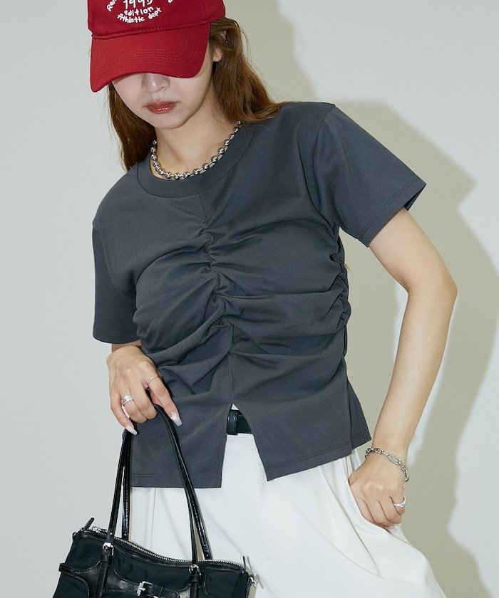 PUBLUX ウエスト シャーリング Tシャツ 限定展開 フリークスストア トップス カットソー・Tシャツ イエロー ピンク ブラウン グレー ホワイト
