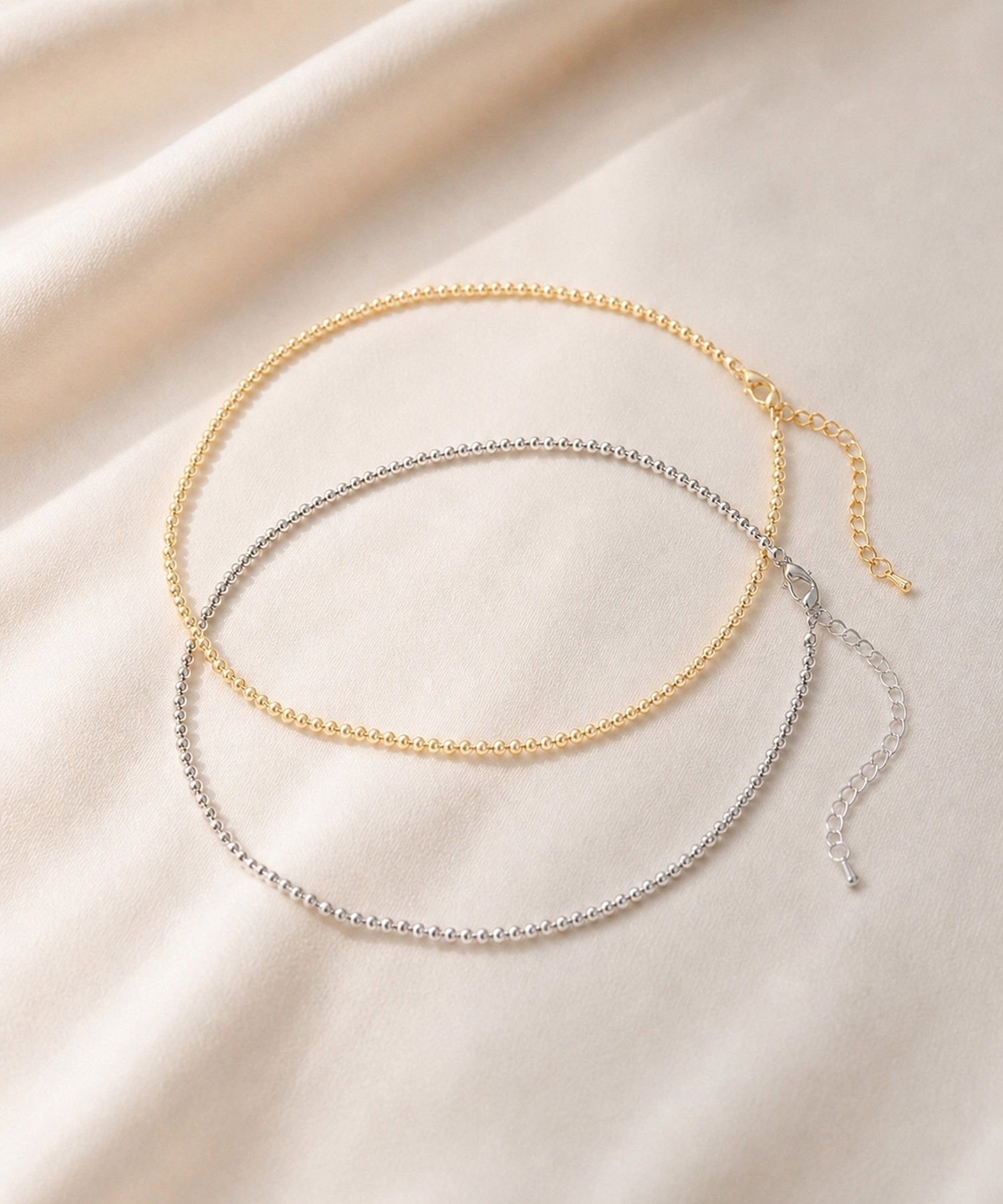 CRAFT STANDARD BOUTIQUE STAINLESS 天然石ボールチェーンネックレス クラフトスタンダードブティック アクセサリー・腕時計 ネックレス ゴールド シルバー