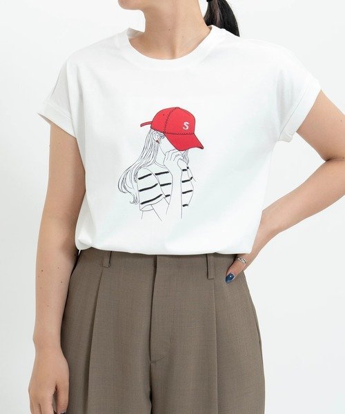 STRAWBERRY-FIELDS Tシャツ/カットソー ストロベリーフィールズ トップス カットソー・Tシャツ ホワイト