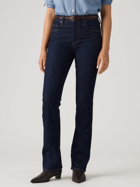Levi's 725 ハイライズ ブーツカット ダークインディゴリンス リーバイス パンツ ジーンズ・デニムパンツ ブラック【送料無料】
