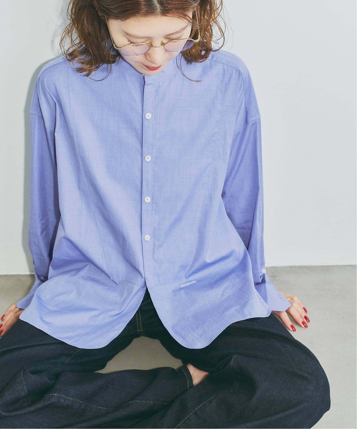Spick & Span 《40周年 別注 / 予約》TICCA / ティッカ ノーカラービブヨークシャツ スピックアンドスパン トップス シャツ・ブラウス ブルー