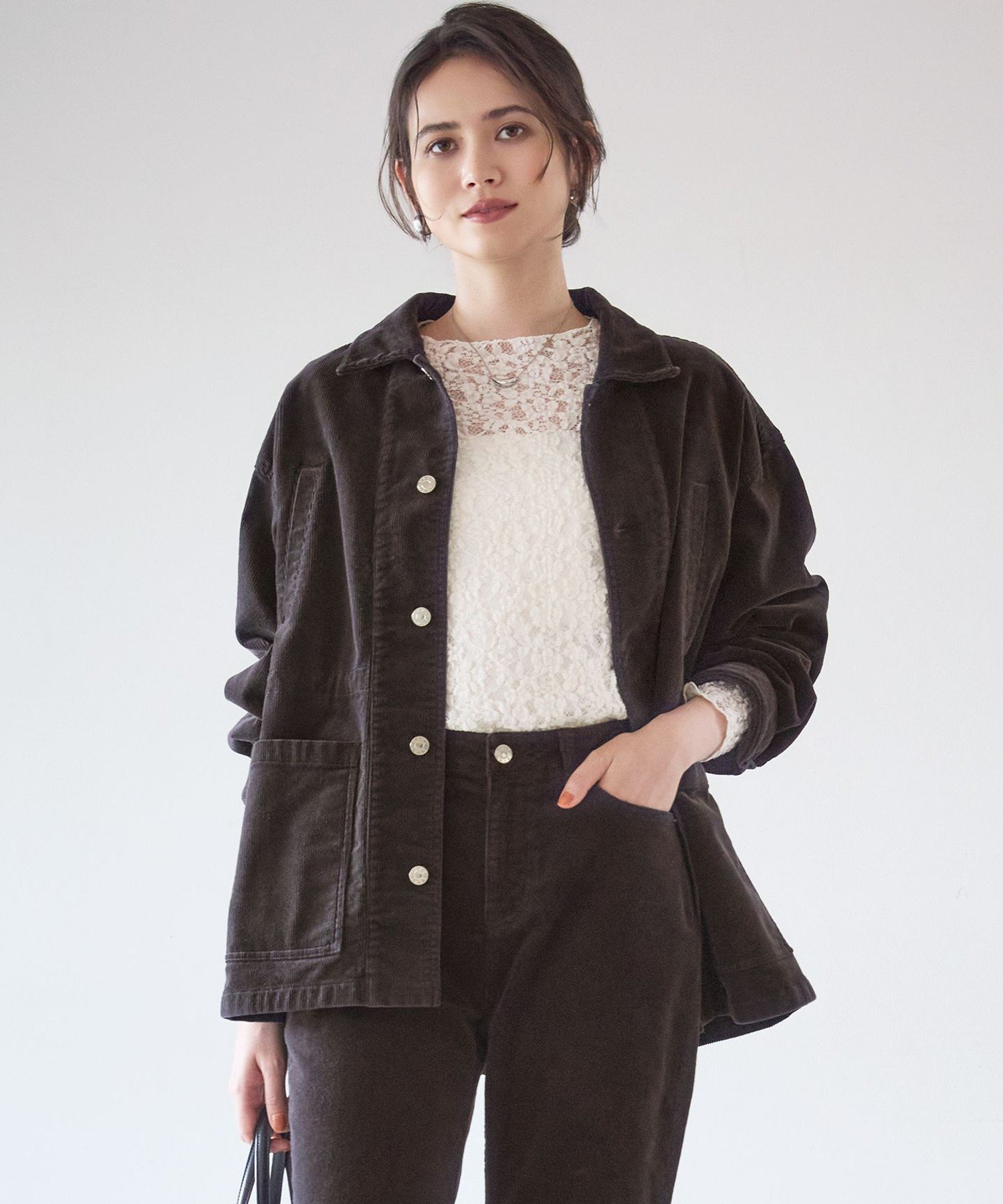 23区 L 【SLOW/一部店舗限定】コーデュロイ ワークジャケット ニジュウサンク ジャケット・アウター その他のジャケット・アウター ブルー【送料無料】 stylife-15841952 Rakuten Fashion サンプル画像2
