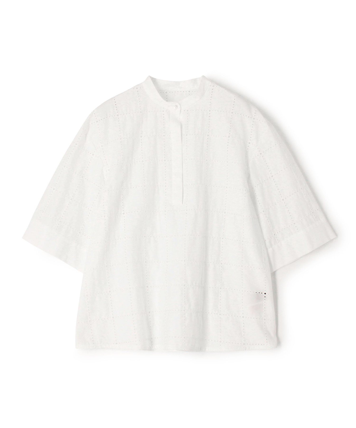 【SALE／40%OFF】TOMORROWLAND collection ビックスクエアエンブロイダリー スタンドカラーブラウス トゥモローランド トップス シャツ・ブラウス ブラック ホワイト【送料無料】のサムネイル