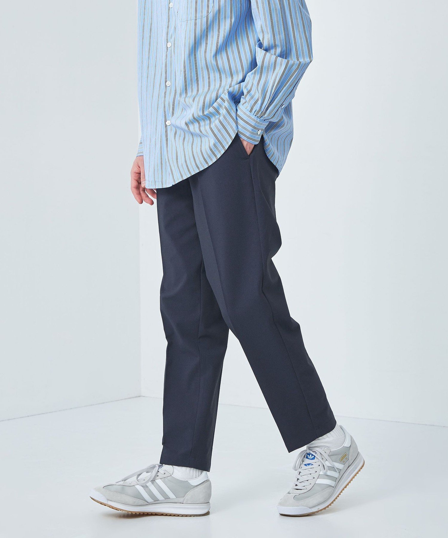 UNITED ARROWS green label relaxing FREELITCH オルマイ 9分丈 イージーパンツ -防シワ・ストレッチ・吸水速乾- ユナイテッドアローズ グリーンレーベルリラクシング パンツ その他のパンツ ブラック ネイビー【送料無料】