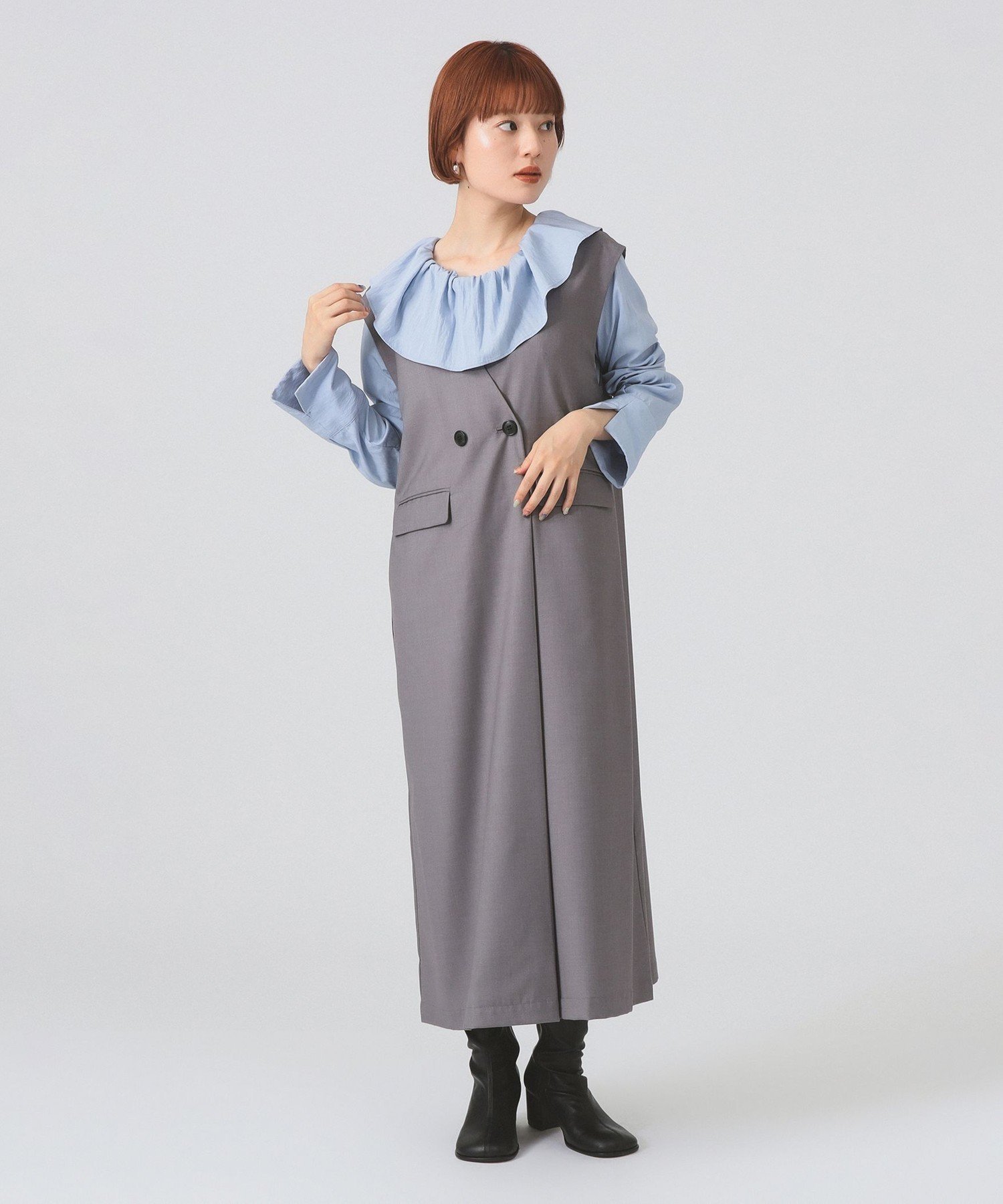 Ray BEAMS ロング ジレ ワンピース ビームス ウイメン ワンピース・ドレス その他のワンピース・ドレス ブラック【送料無料】