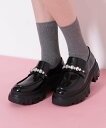 JILL by JILL STUART ビジュー付きカスタムローファー ジル バイ ジル スチュアート シューズ・靴 その他のシューズ・靴 ブラック【送料無料】