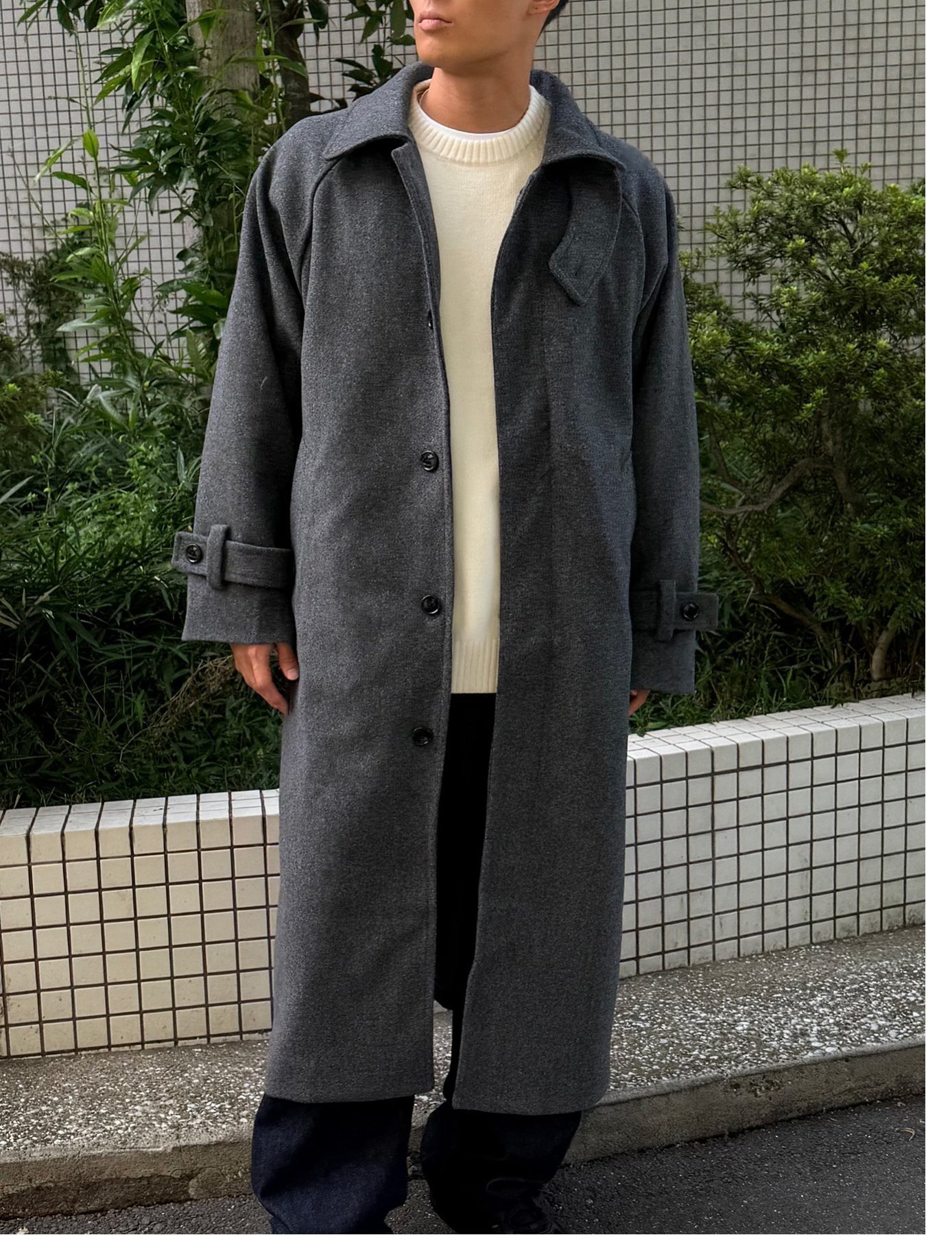 DRAW ドロー/DRAW テックメルトン ビックシルエット シングルコート タカキュー ジャケット・アウター トレンチコート グレー【送料無料】