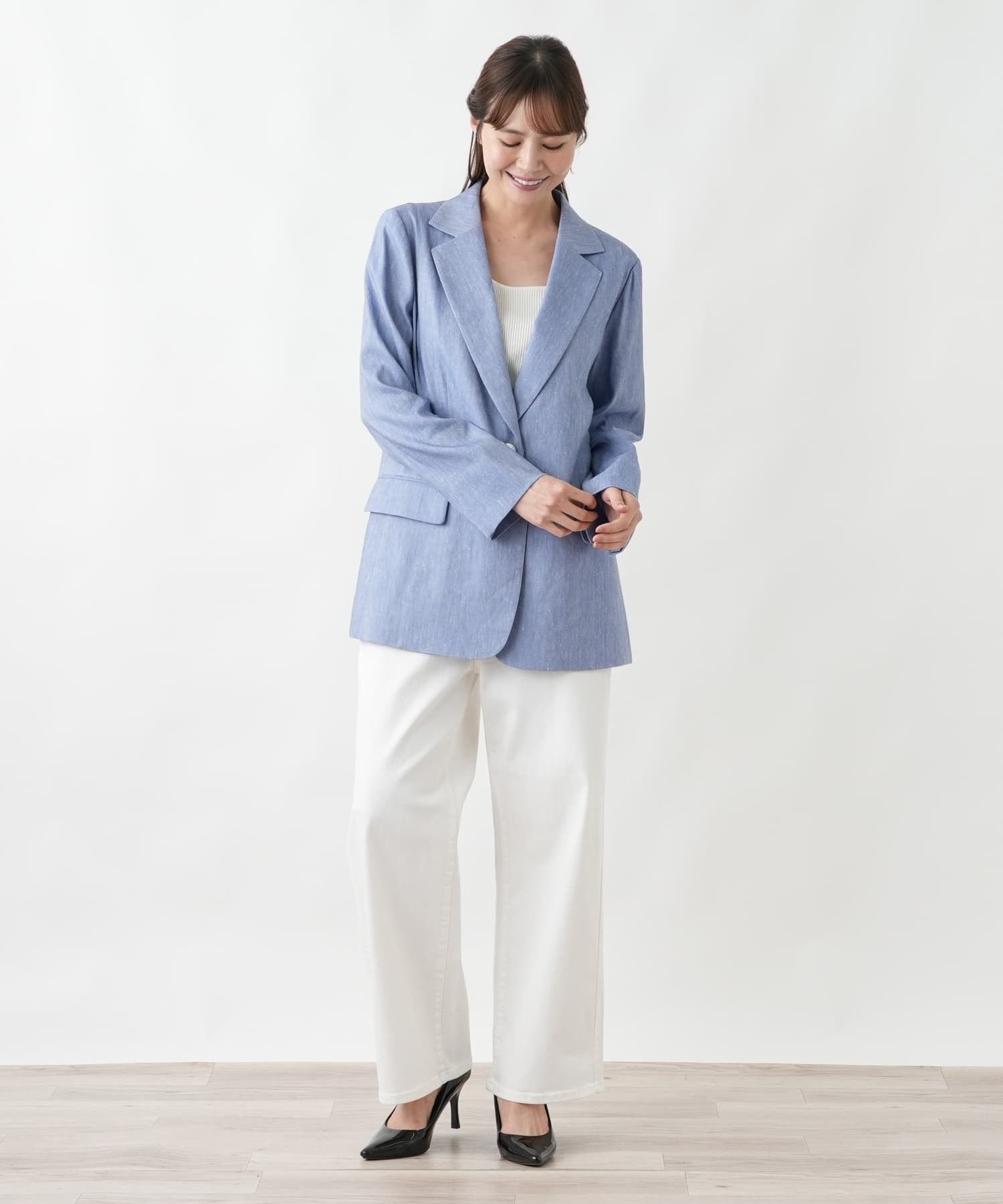 Leilian PLUS HOUSE 【店頭人気】テーラードジャケット【ROCHAS Premiere】 レリアン プラスハウス ジャケット・アウター テーラードジャケット・ブレザー
