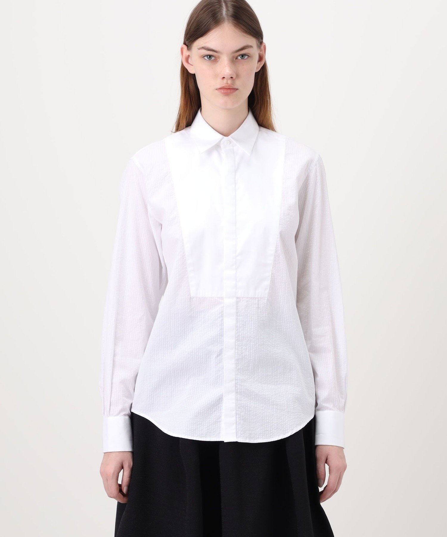 TOMORROWLAND BUYING WEAR BOURRIENNE ELEGANCE SEERSUCKER シアサッカーシャツ トゥモローランド トップス シャツ・ブラウス ホワイト【送料無料】