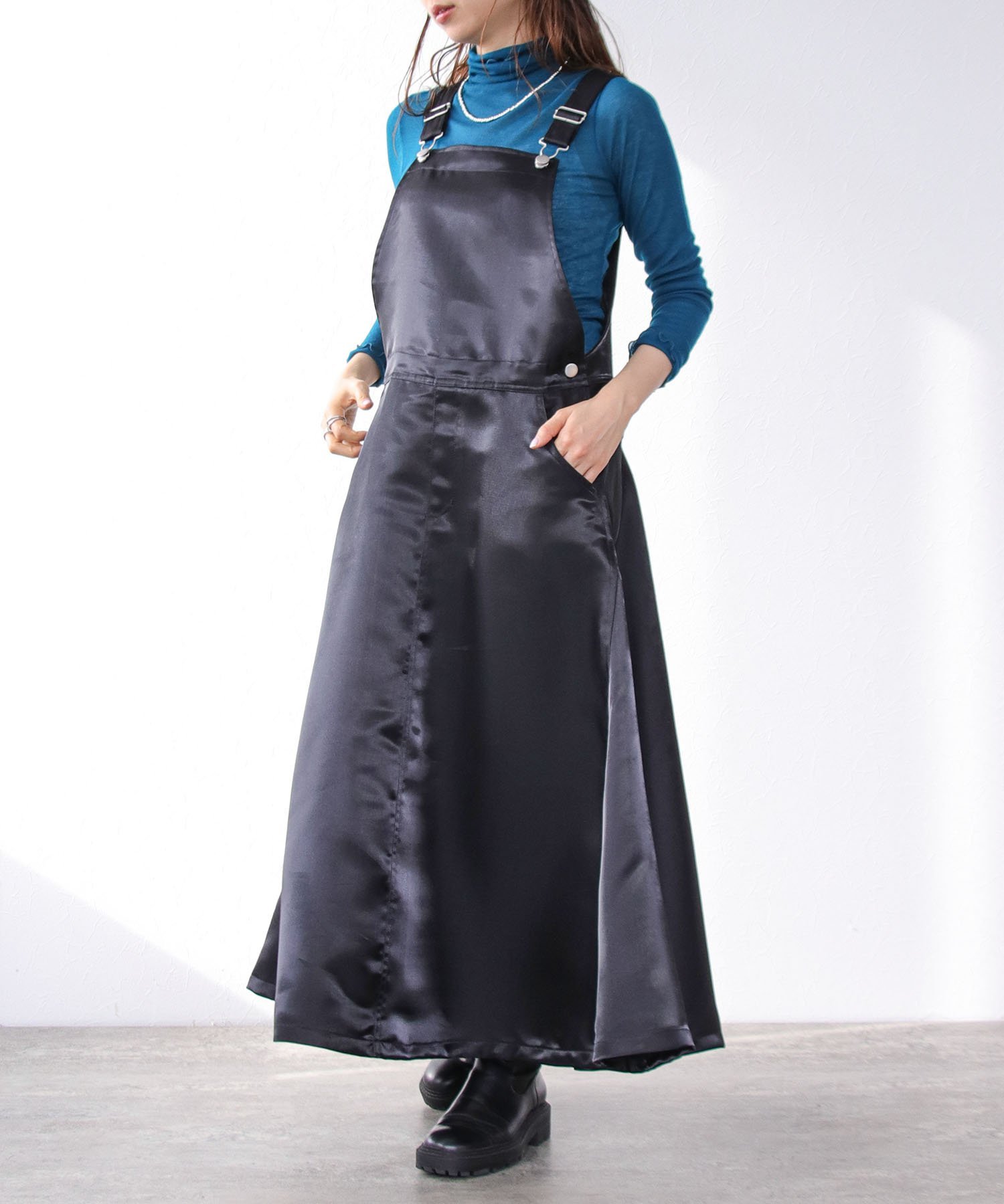 【SALE／40%OFF】Cepica Cepica/フレアーサロペット セピカ ワンピース・ドレス ジャンパースカート ブラック【送料無料】