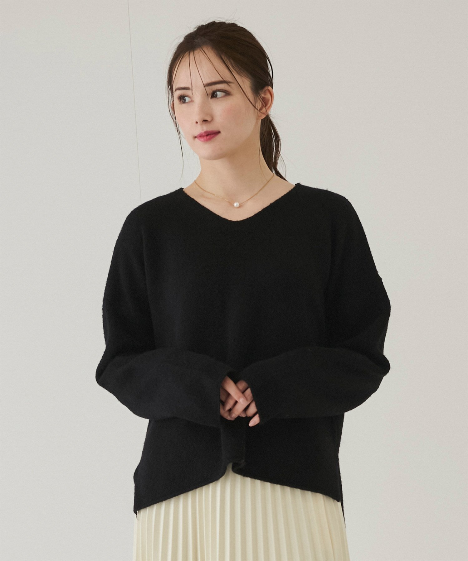 【SALE／50%OFF】JAYRO Vネックニットトップス ジャイロ トップス ニット グレー レッド ホワイト ブルー ブラック
