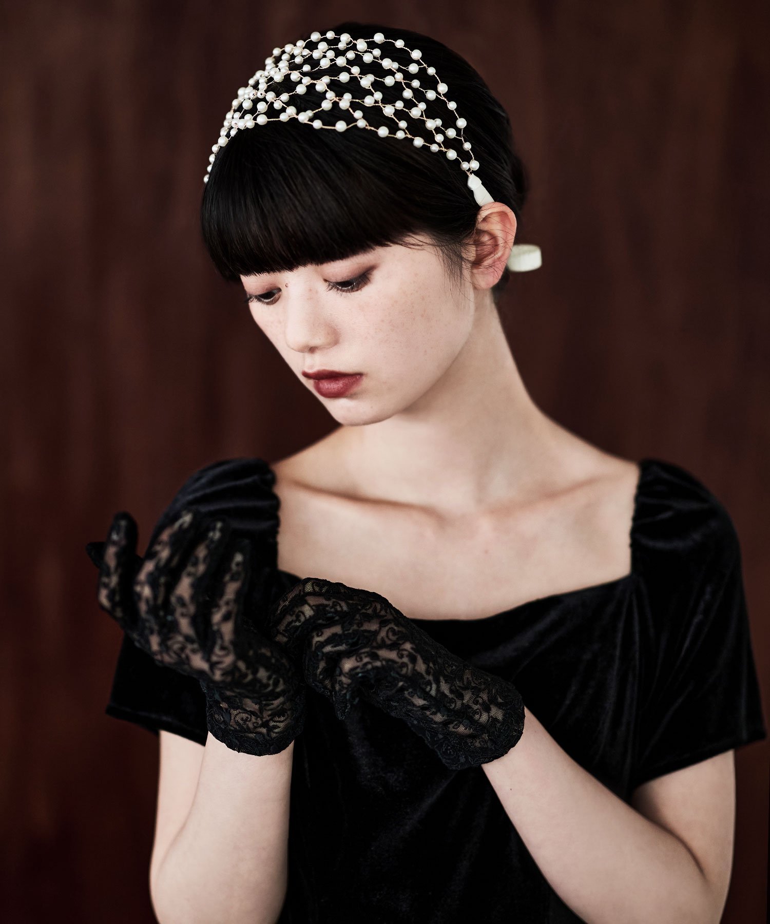 . パールデザインヘッドドレス ビーフラット ヘアアクセサリー カチューシャ・ヘアバンド