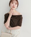 natural couture フロッキーメッシュドレープ半袖プルオーバー ナチュラルクチュール トップス その他のトップス ベージュ ブラウン ホワイト グレー ブルー