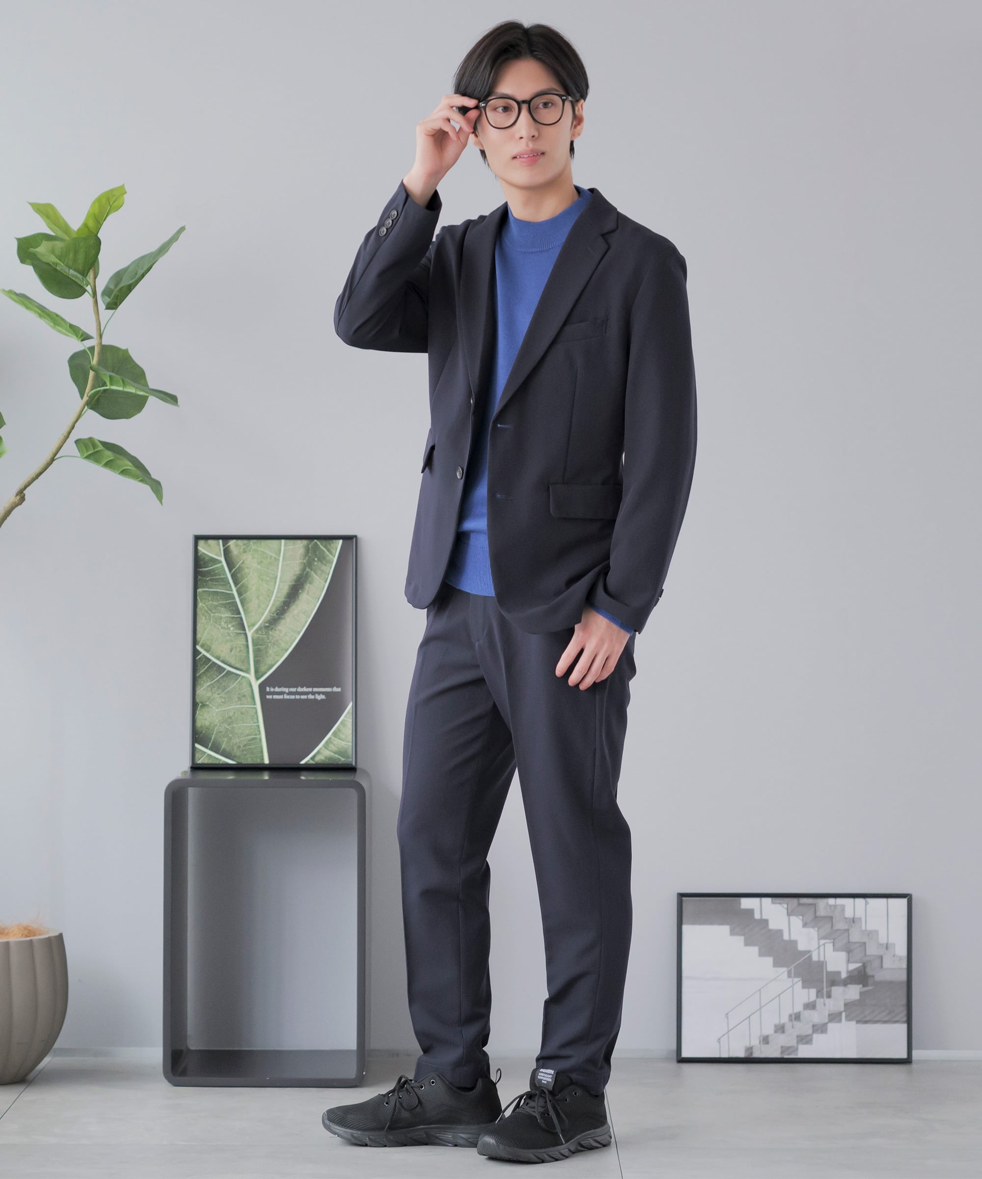 AWC .tailored ウールライク セットアップスーツ エーダブルシー スーツ・フォーマル セットアップスーツ ブラック グレー ネイビー【送料無料】