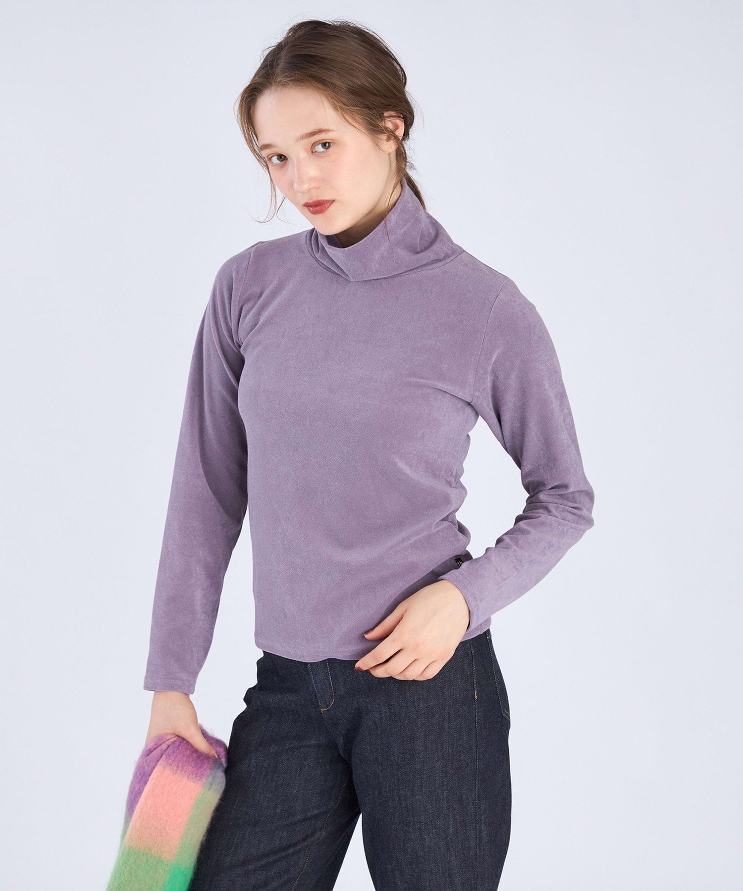 . 【Outlet】パイル タートルネック プルオーバー アニエスベー トップス カットソー・Tシャツ パープル