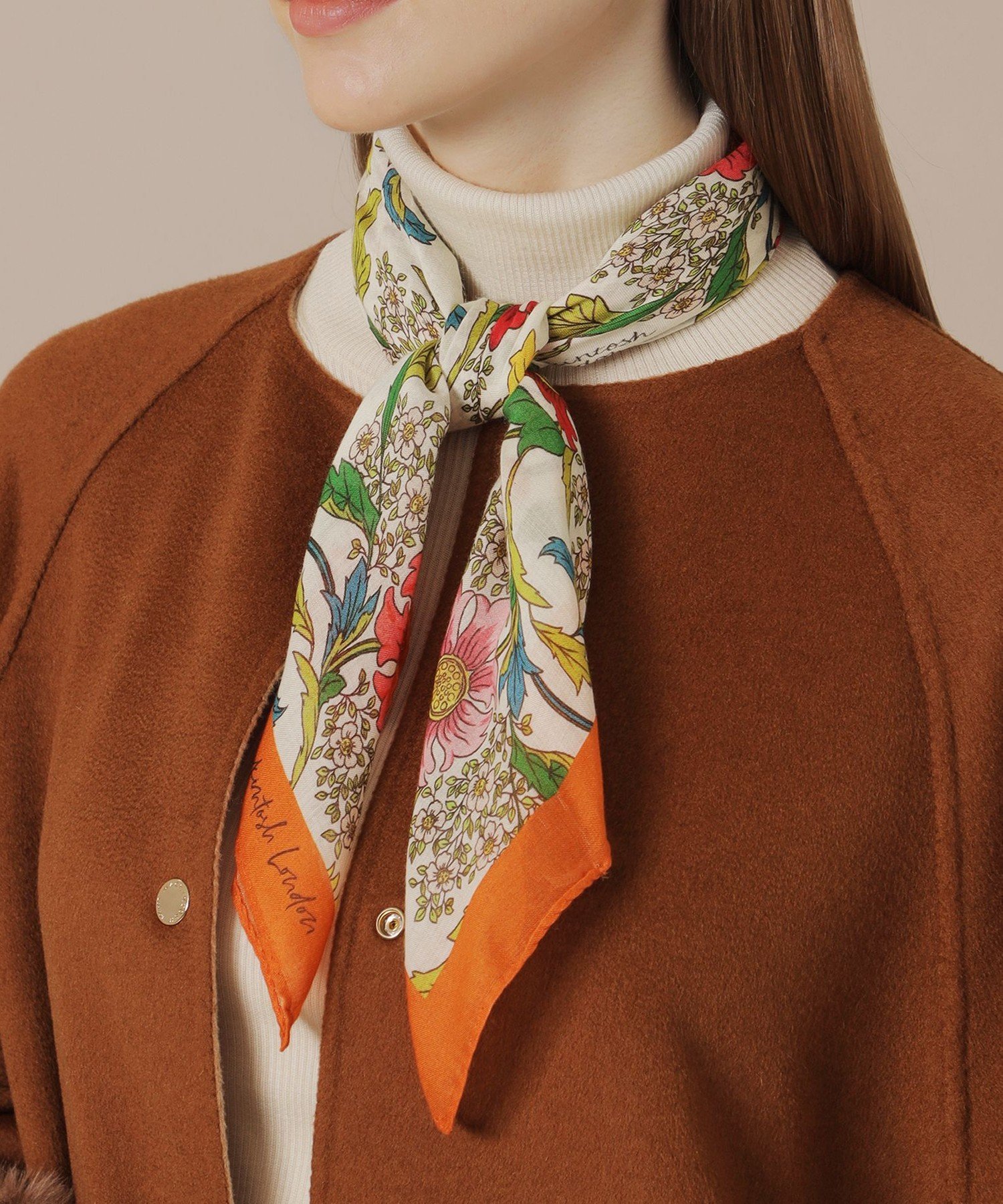 MACKINTOSH LONDON 【婦人画報11月号掲載】colomboバイブリーフラワースカーフ マッキントッシュ ロン..