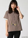 Takihyo コウペンちゃん/コウペンちゃんむりしなくてえらいTシャツ巾着付) タキヒヨー カットソー Tシャツ ブラウン