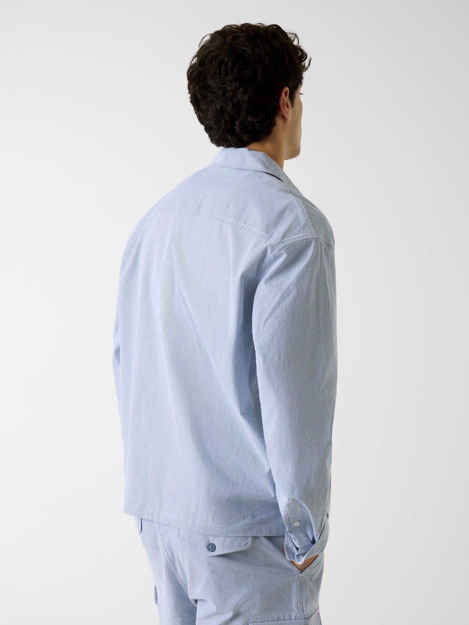 GUESS JEANS/(M)Zip Front Shirt ゲス トップス シャツ・ブラウス ブルー